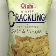 Oishi RIBBED Cracklings Salt & Vinegar 30X90g